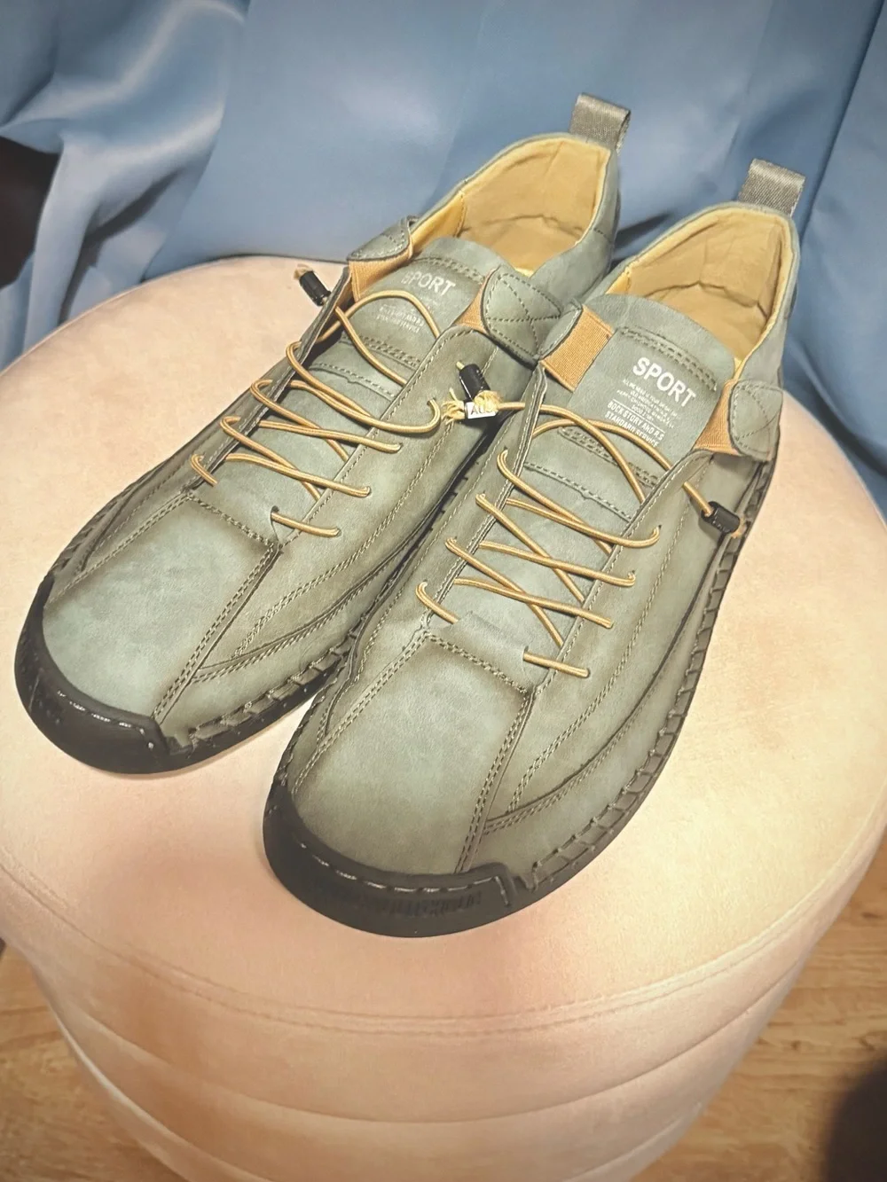 Sporto Men's Olive Green Casual Lace-Up Loafers